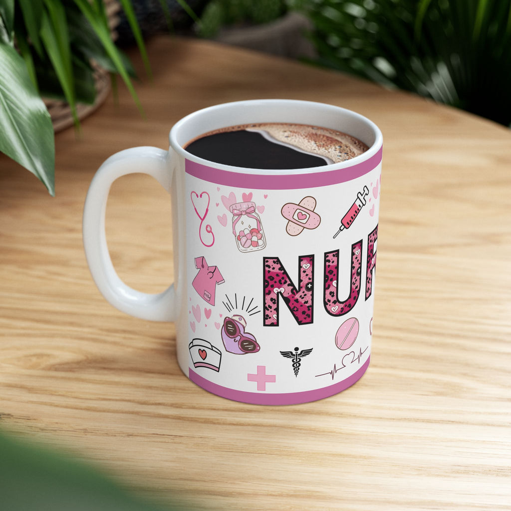 Nurse Ceramic Mug, Cute Nurse Gift, Healthcare Worker Coffee Cup, Gift for Nurses, Nurses Week Celebration