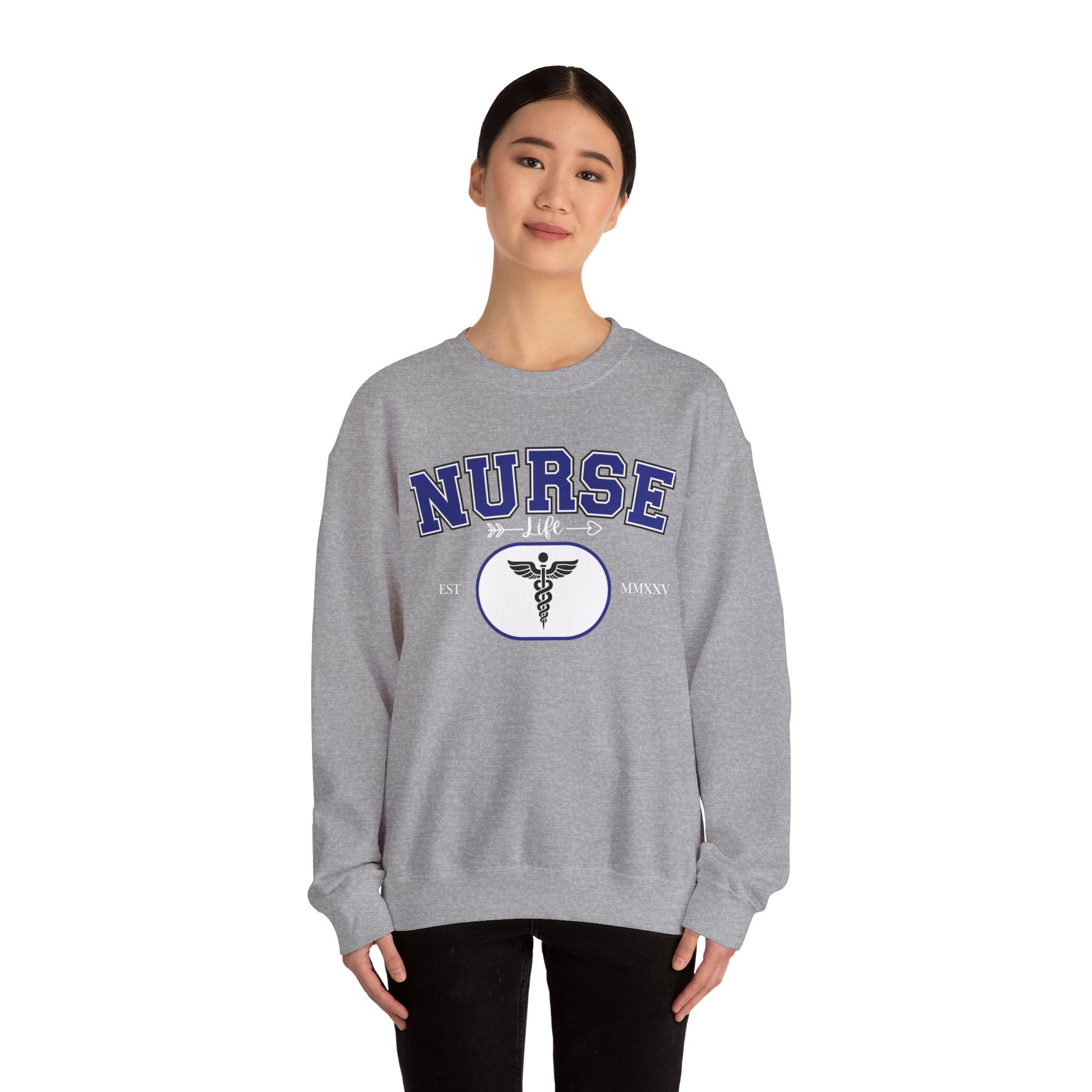 Nurse Life Crewneck Sweatshirt, Comfortable Gift for Nurses, Medical Apparel, Nursing Graduation Gift, Cozy Casual Wear