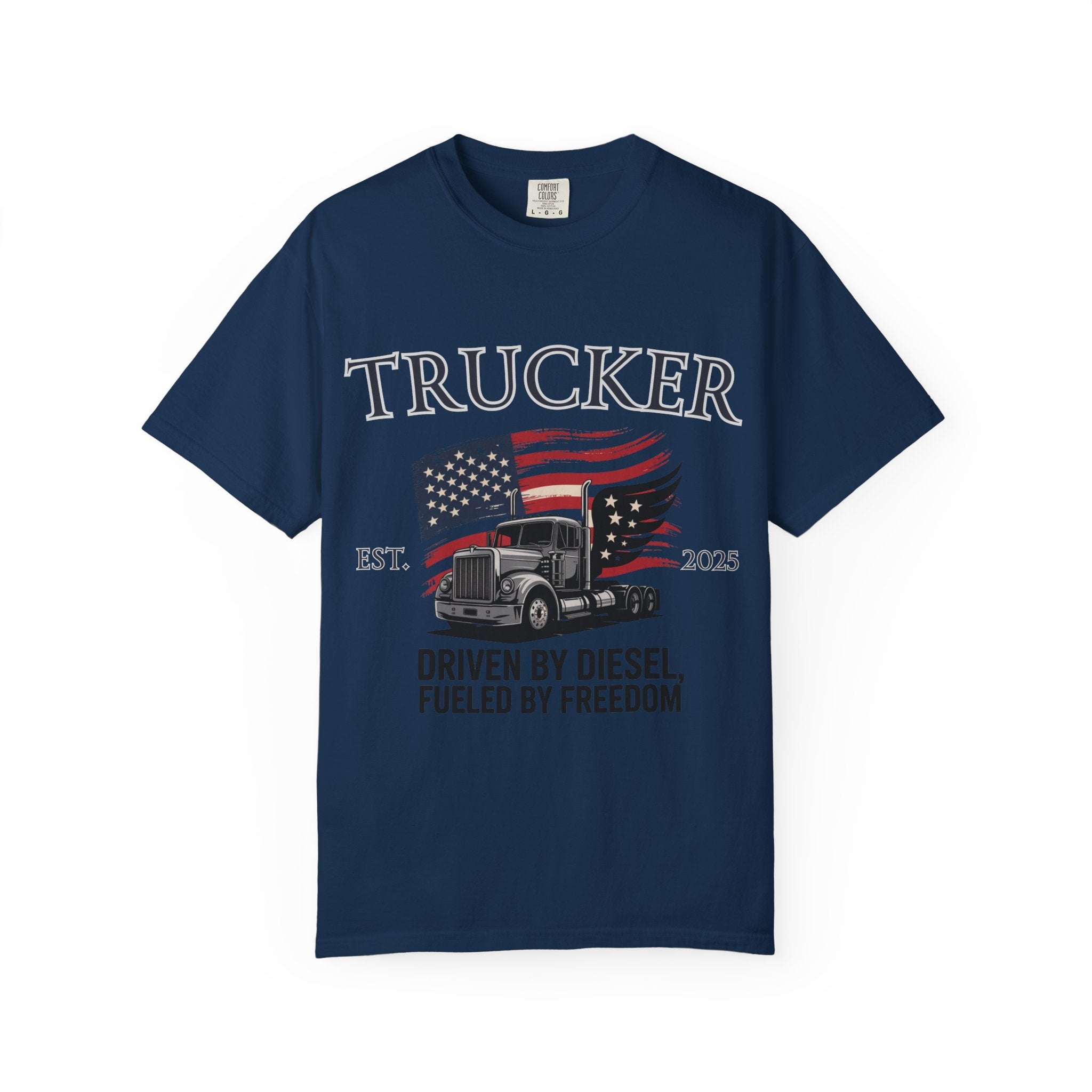 Vintage Trucker T-Shirt, Perfect for Truck Drivers, Trucking Enthusiasts, Proud America Apparel, Gift for Father's Day, Independence Day