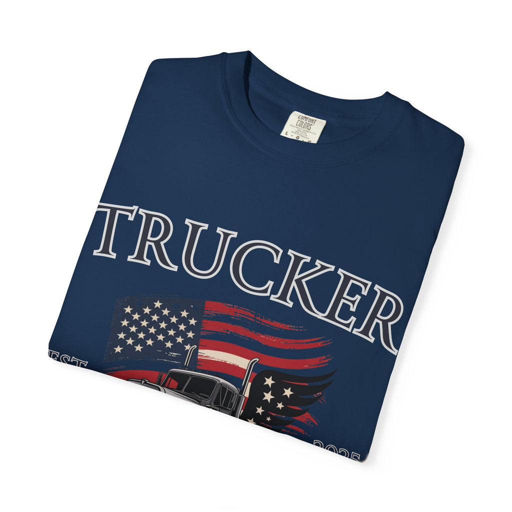 Vintage Trucker T-Shirt, Perfect for Truck Drivers, Trucking Enthusiasts, Proud America Apparel, Gift for Father's Day, Independence Day
