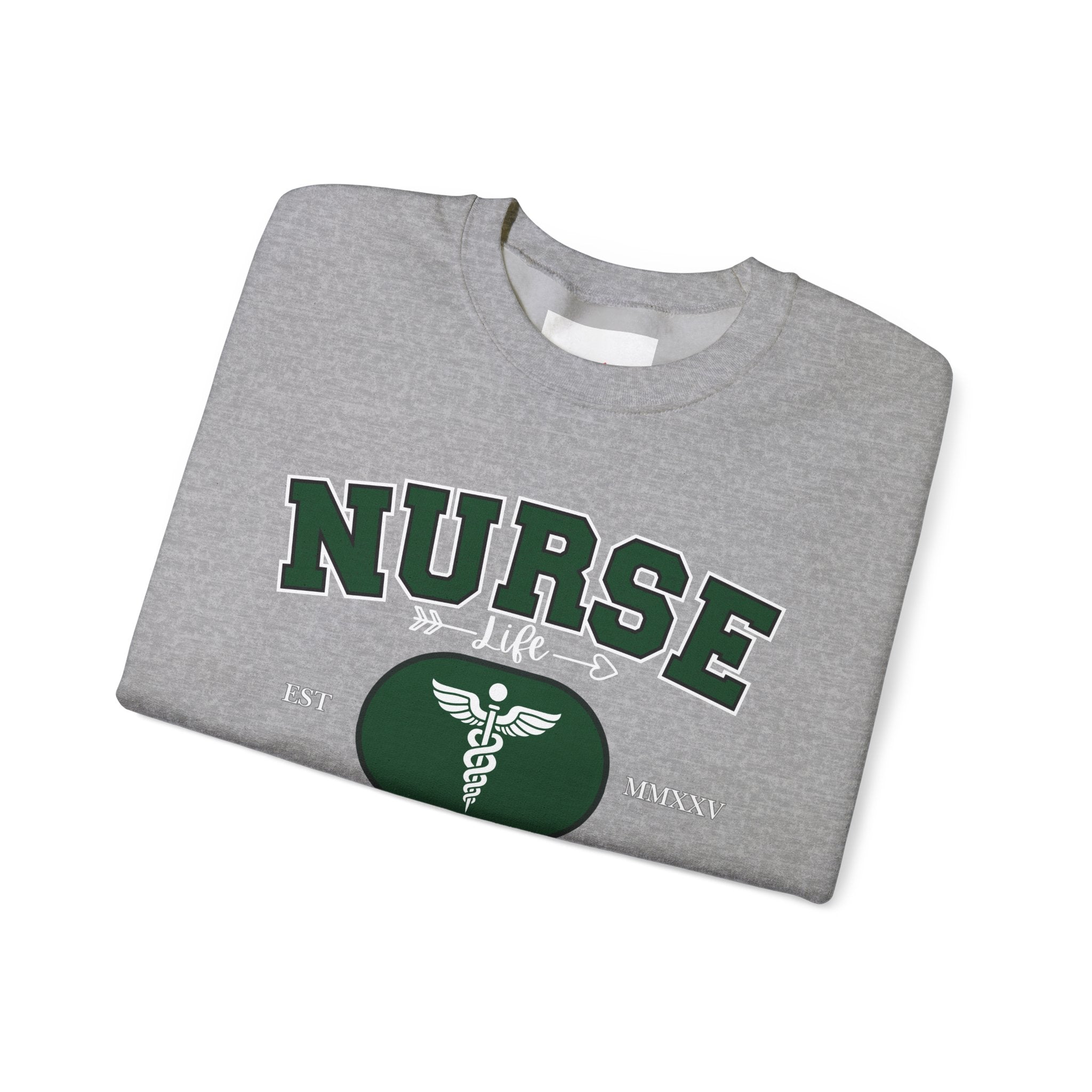 Green Nurse Crewneck Sweatshirt | Cozy Gift for Nurses, Medical Appreciation Day, Healthcare Apparel, Nursing School Gift