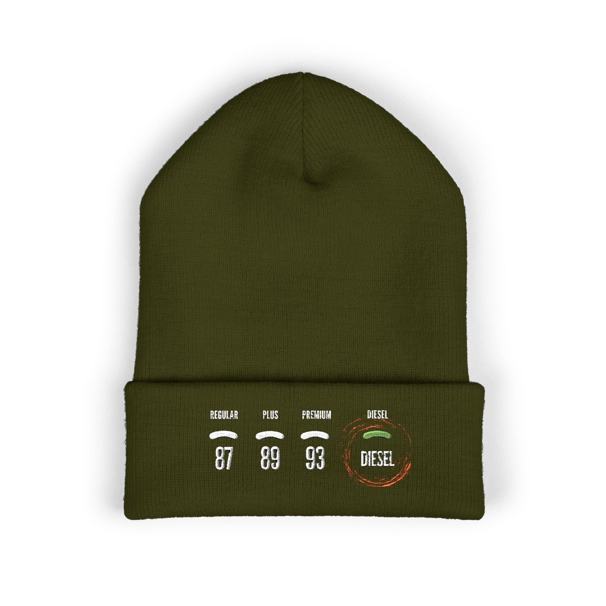 Beanie Hat for Truckers - Classic Cuffed Beanie Embroidered with Diesel Design
