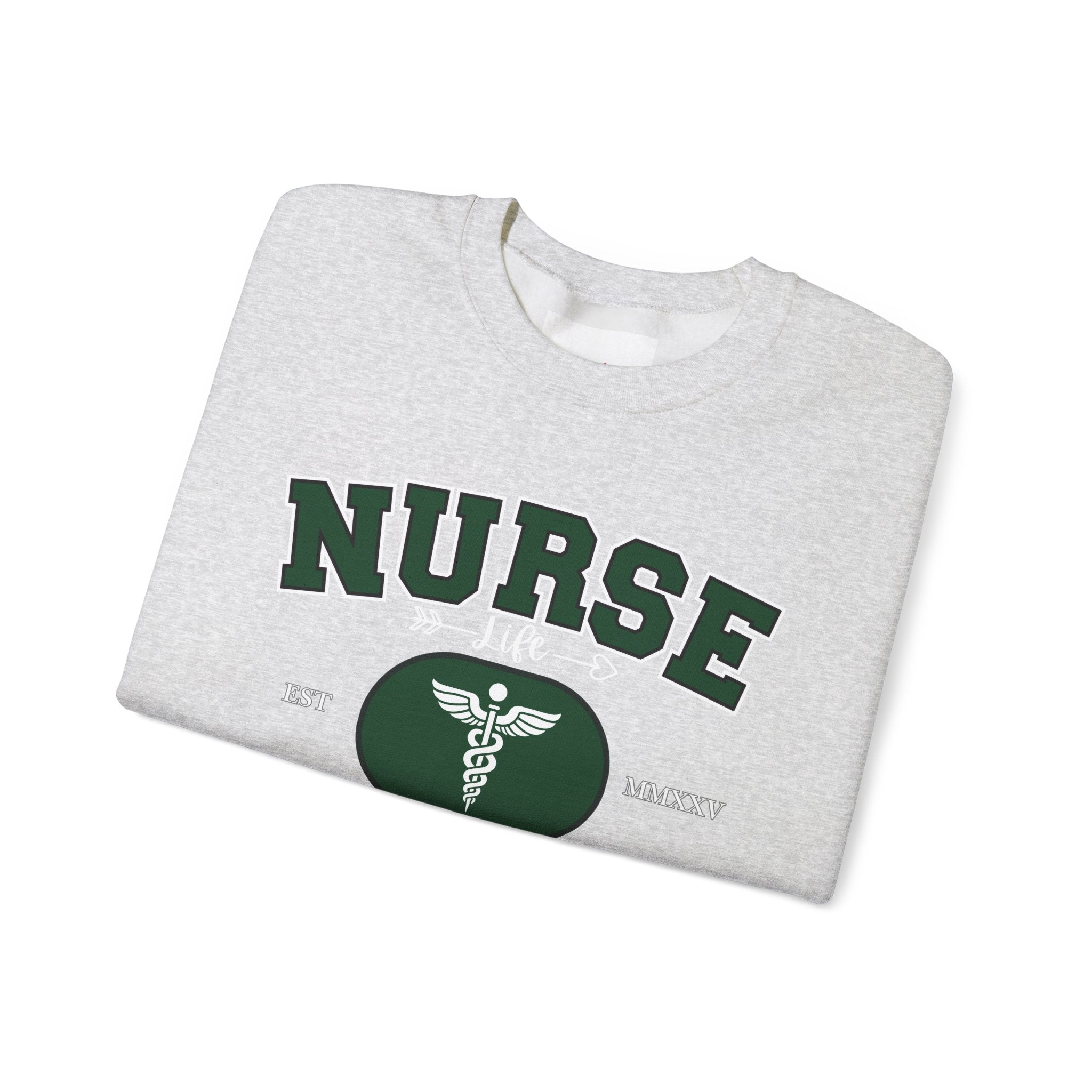 Green Nurse Crewneck Sweatshirt | Cozy Gift for Nurses, Medical Appreciation Day, Healthcare Apparel, Nursing School Gift