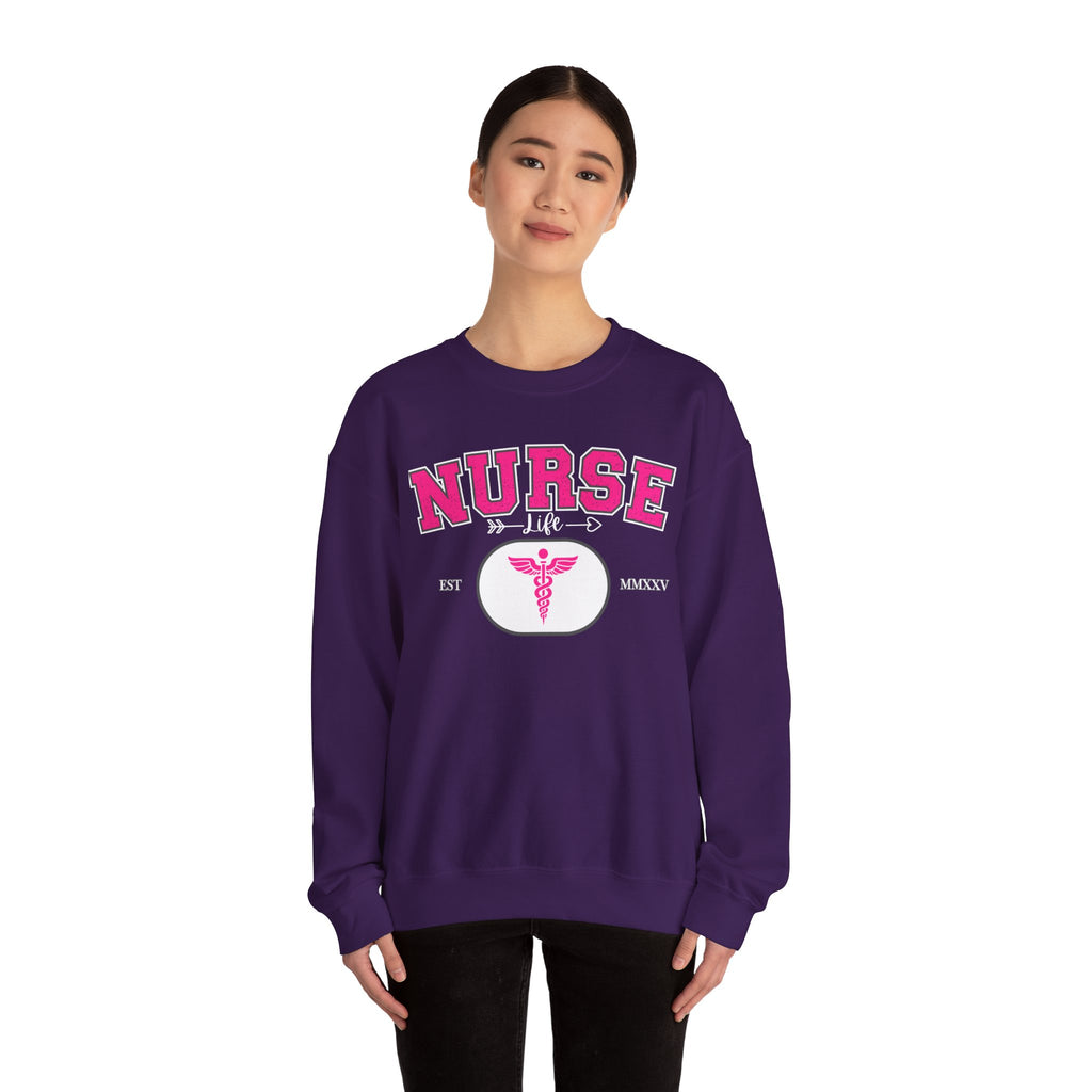 Pink Nurse Sweatshirt | Cozy Crewneck for Healthcare Heroes, Gift for Nurses, Medical Apparel, Nurse Appreciation Week, Graduation Gift