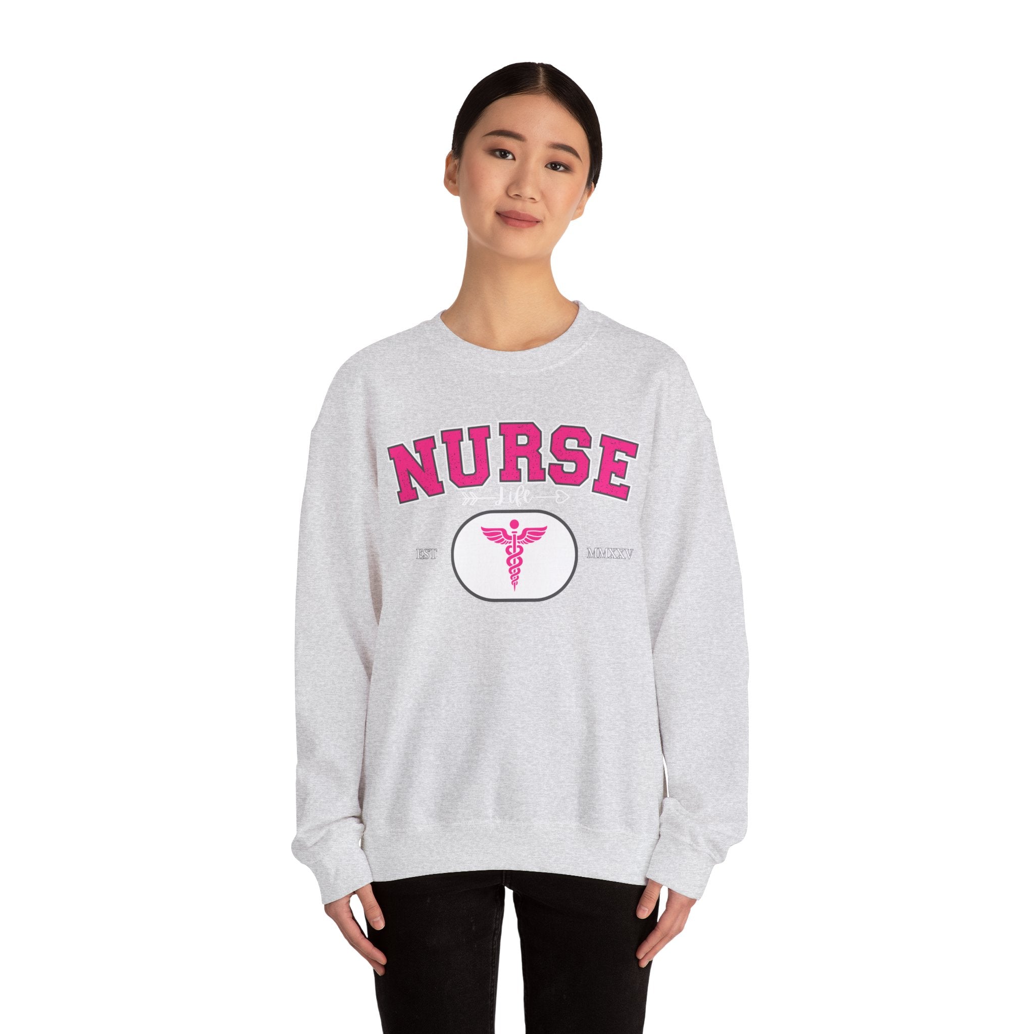 Pink Nurse Sweatshirt | Cozy Crewneck for Healthcare Heroes, Gift for Nurses, Medical Apparel, Nurse Appreciation Week, Graduation Gift