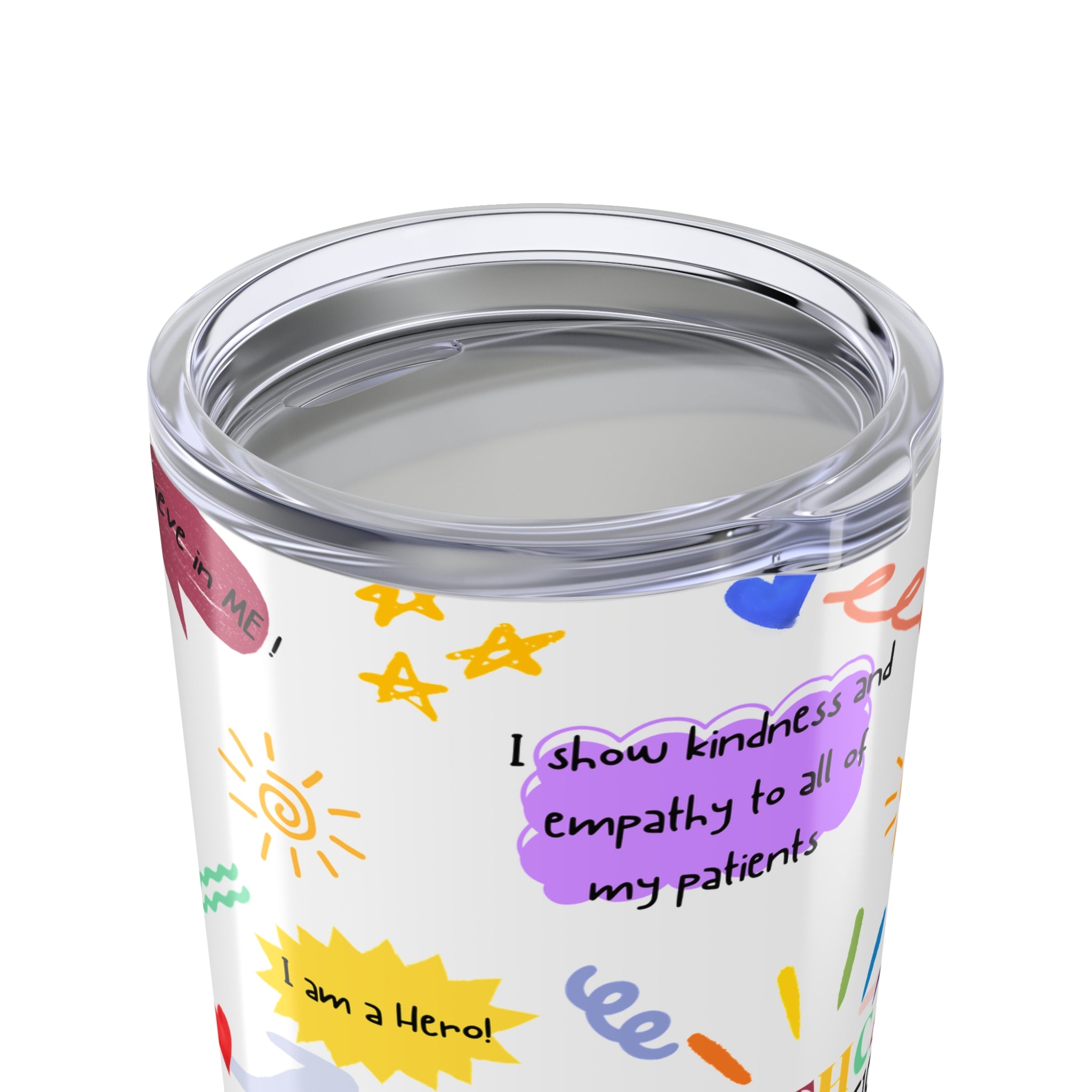 Colorful Daily Affirmation Motivational Tumbler Cup for healthcare and medical workers