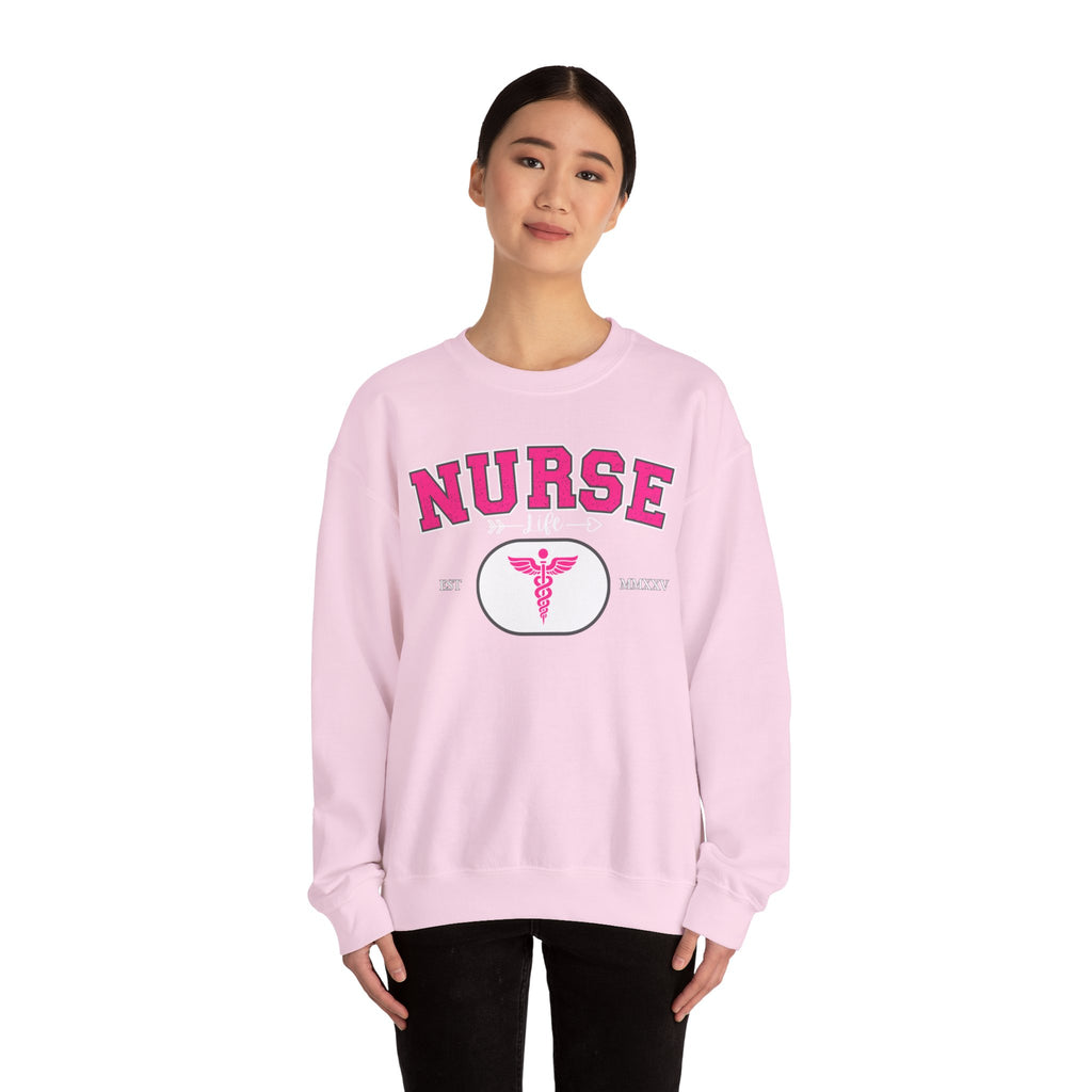 Pink Nurse Sweatshirt | Cozy Crewneck for Healthcare Heroes, Gift for Nurses, Medical Apparel, Nurse Appreciation Week, Graduation Gift