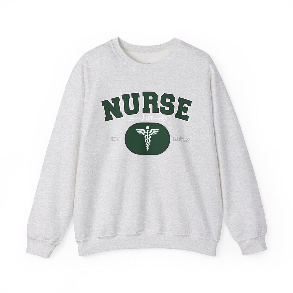 Green Nurse Crewneck Sweatshirt | Cozy Gift for Nurses, Medical Appreciation Day, Healthcare Apparel, Nursing School Gift