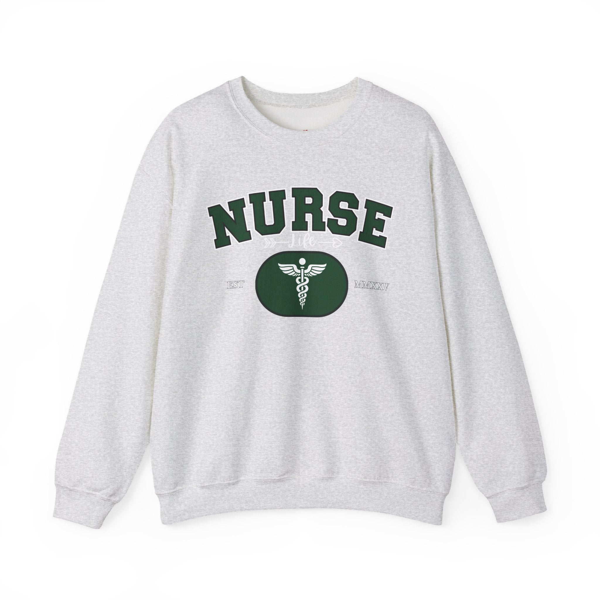 Green Nurse Crewneck Sweatshirt | Cozy Gift for Nurses, Medical Appreciation Day, Healthcare Apparel, Nursing School Gift