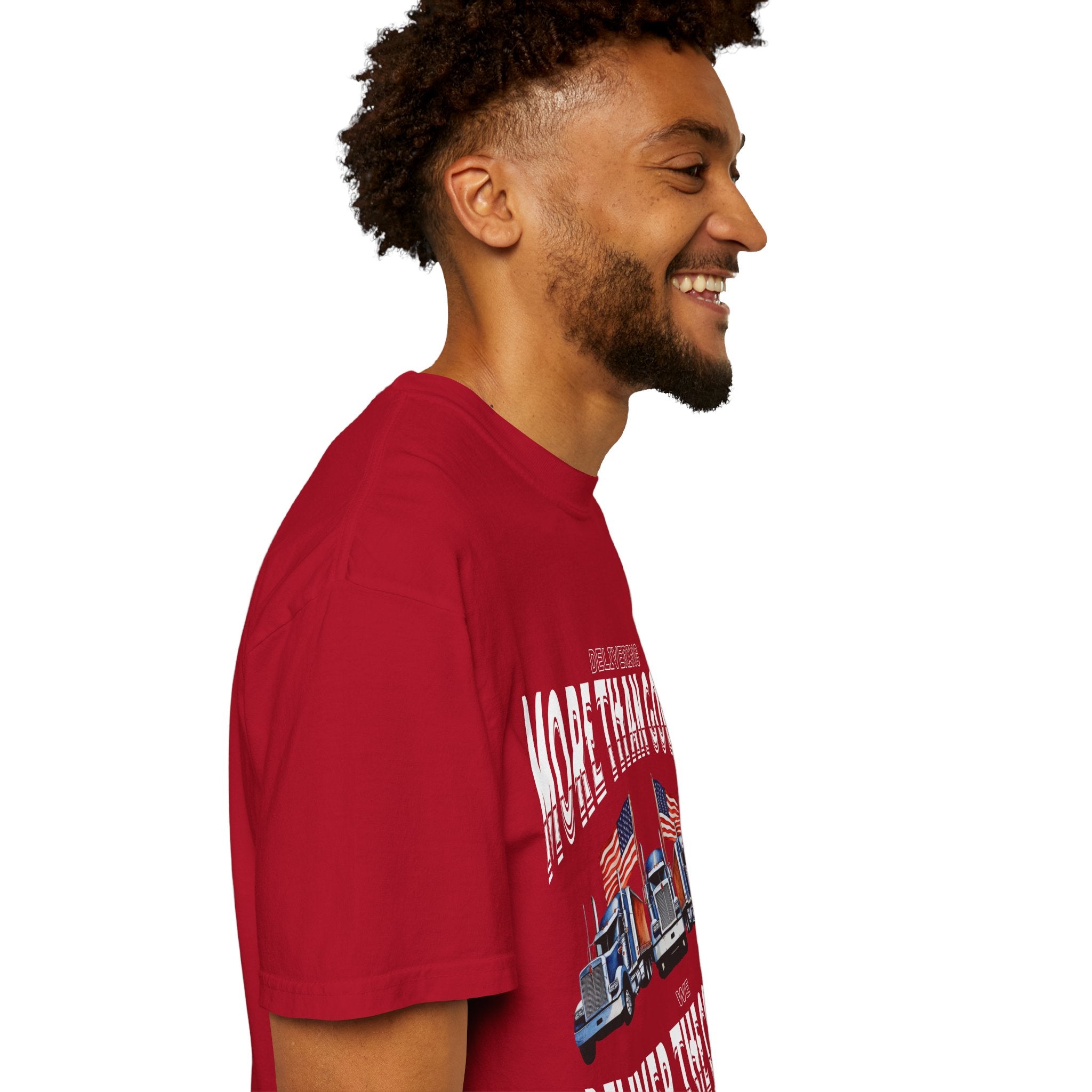 Patriotic Truck Tee, Unisex Garment-Dyed T-shirt for Truck Lovers, Freedom, Americana, Casual Wear, Independence Day