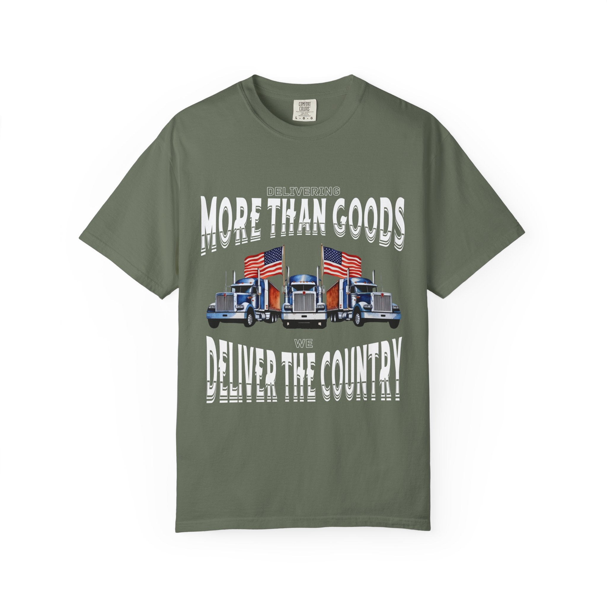 Patriotic Truck Tee, Unisex Garment-Dyed T-shirt for Truck Lovers, Freedom, Americana, Casual Wear, Independence Day