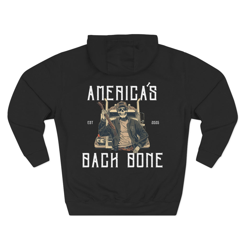 Skull Graphic Fleece Trucker Hoodie – Cozy Casual Wear, Unisex Gift, Halloween Apparel, Trendy Street Style, Comfortable Layering