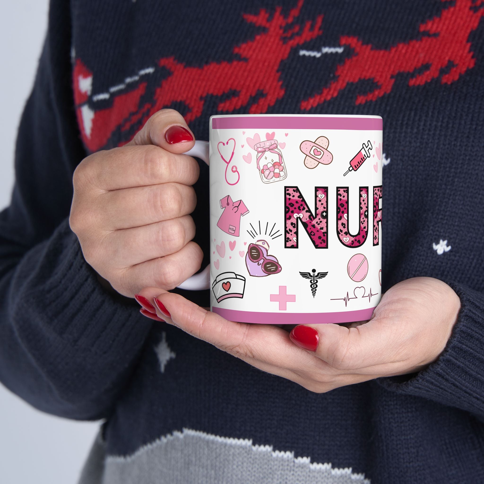 Nurse Ceramic Mug, Cute Nurse Gift, Healthcare Worker Coffee Cup, Gift for Nurses, Nurses Week Celebration