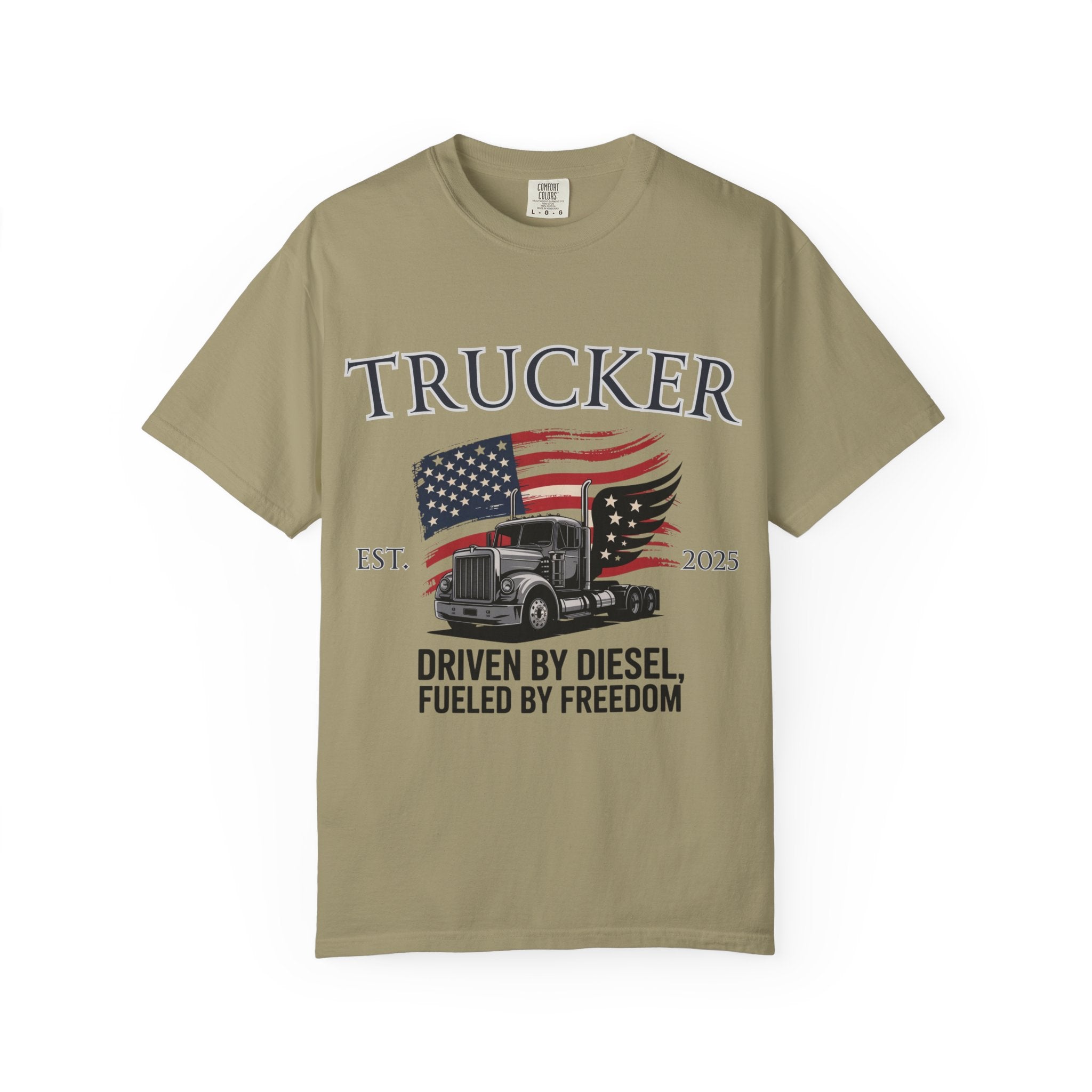Vintage Trucker T-Shirt, Perfect for Truck Drivers, Trucking Enthusiasts, Proud America Apparel, Gift for Father's Day, Independence Day