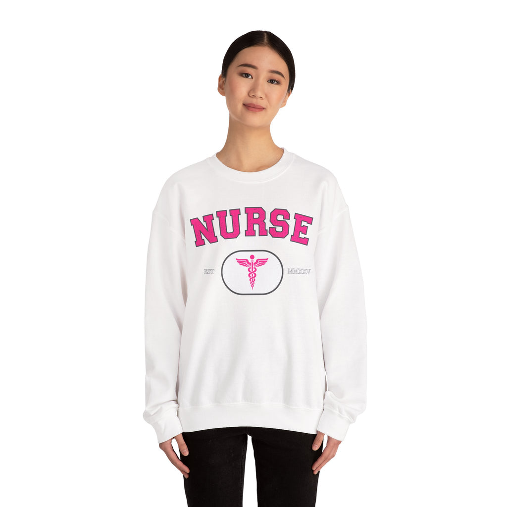 Pink Nurse Sweatshirt | Cozy Crewneck for Healthcare Heroes, Gift for Nurses, Medical Apparel, Nurse Appreciation Week, Graduation Gift