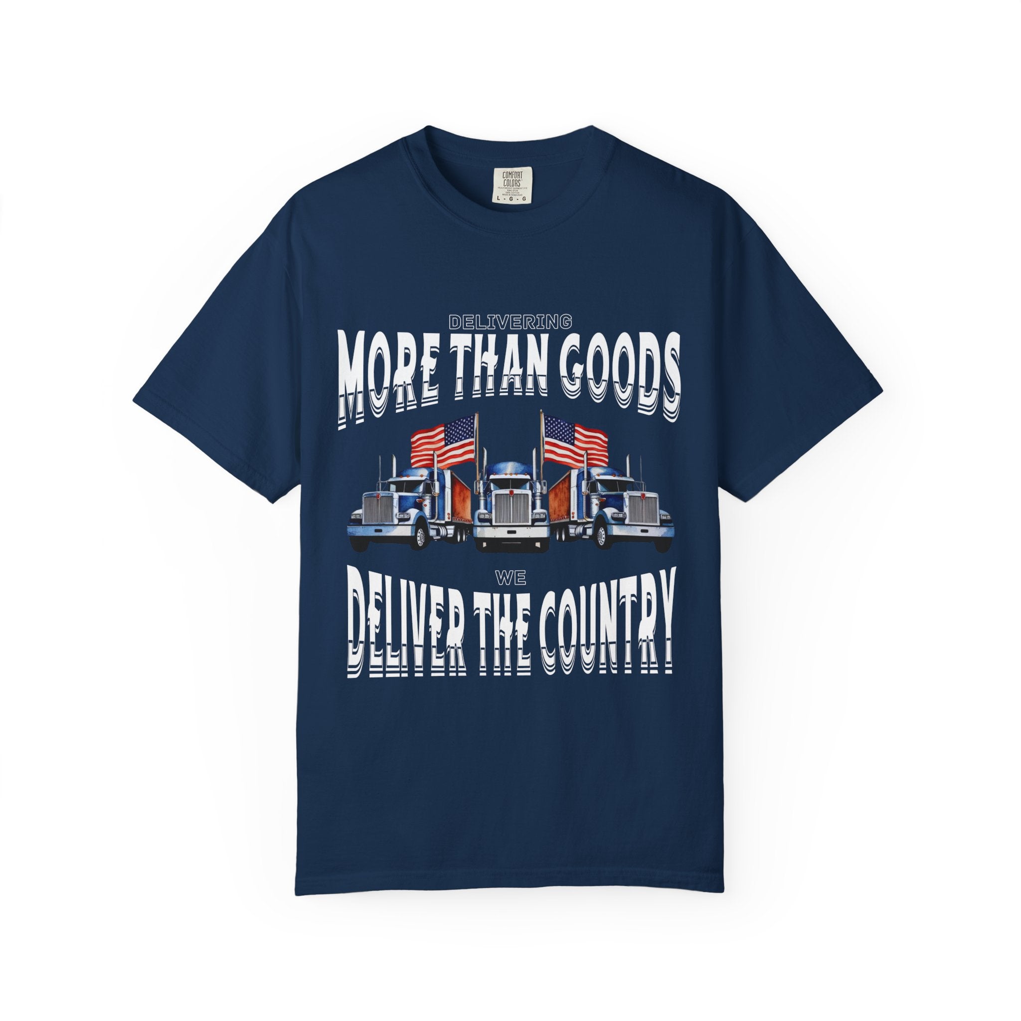 Patriotic Truck Tee, Unisex Garment-Dyed T-shirt for Truck Lovers, Freedom, Americana, Casual Wear, Independence Day