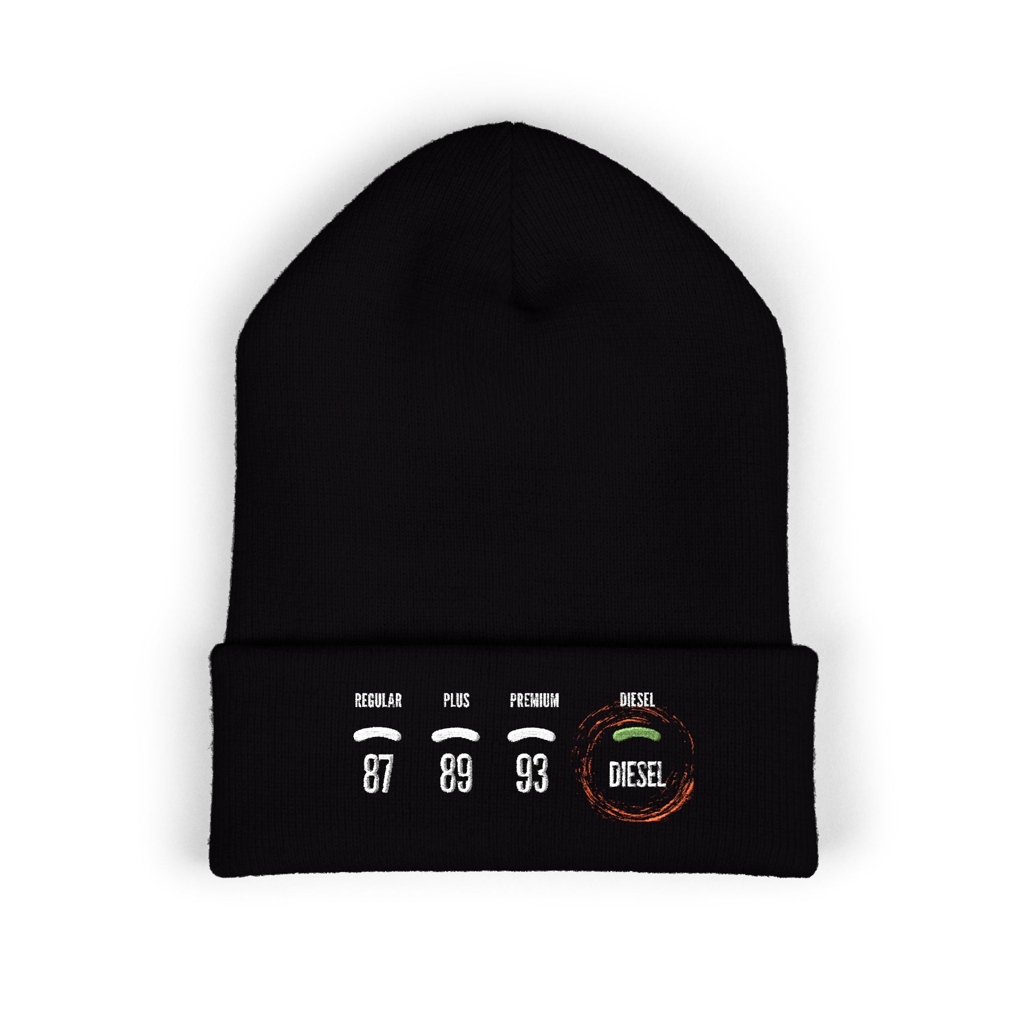Beanie Hat for Truckers - Classic Cuffed Beanie Embroidered with Diesel Design