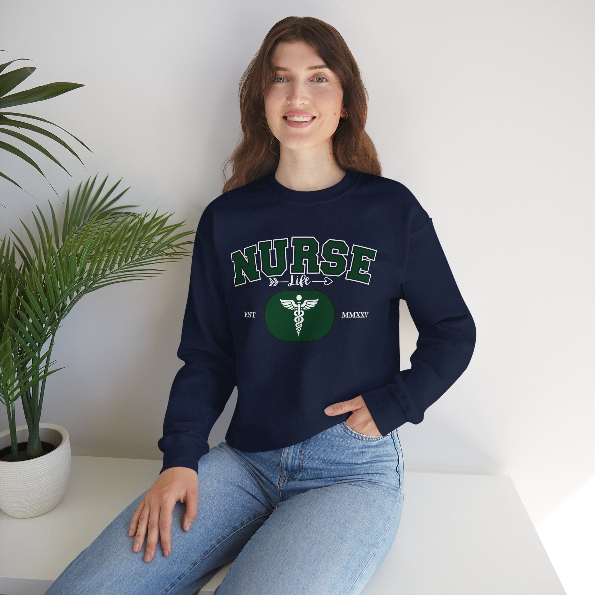 Green Nurse Crewneck Sweatshirt | Cozy Gift for Nurses, Medical Appreciation Day, Healthcare Apparel, Nursing School Gift