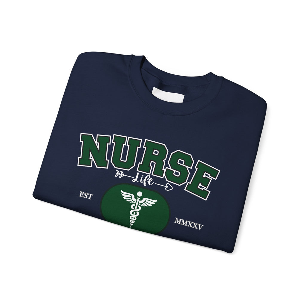Green Nurse Crewneck Sweatshirt | Cozy Gift for Nurses, Medical Appreciation Day, Healthcare Apparel, Nursing School Gift
