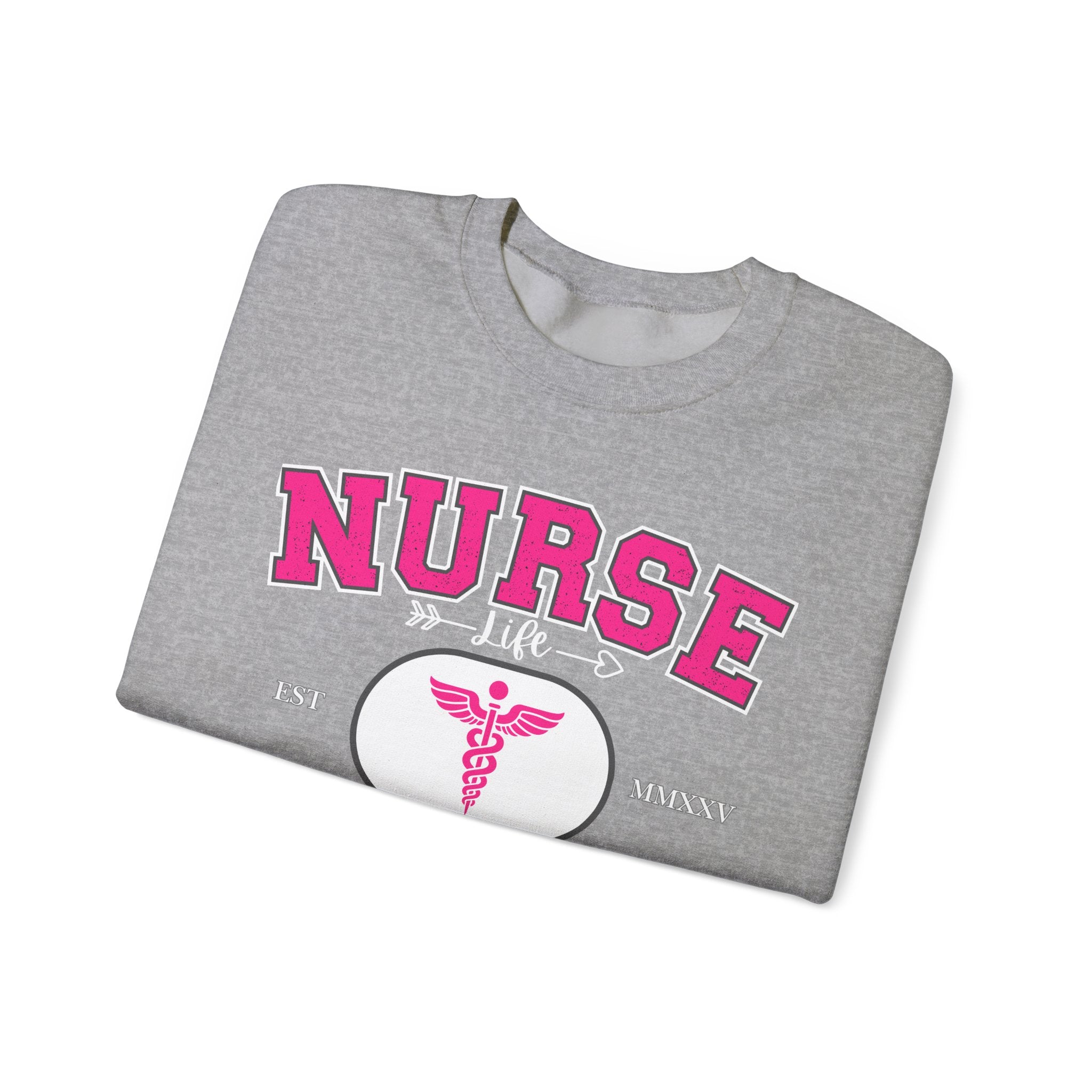 Pink Nurse Sweatshirt | Cozy Crewneck for Healthcare Heroes, Gift for Nurses, Medical Apparel, Nurse Appreciation Week, Graduation Gift