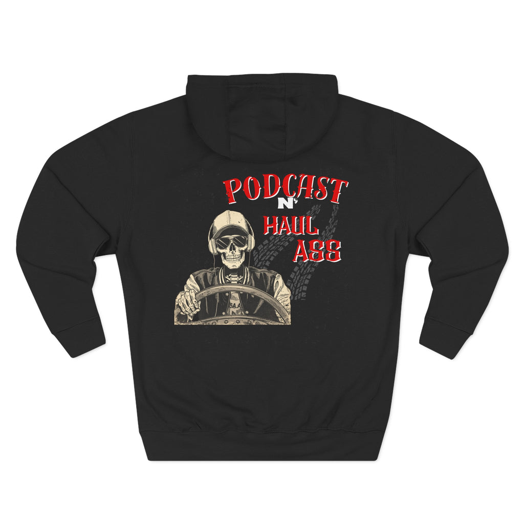 Trucking Podcast Haul Ass Fleece Hoodie, Cozy Streetwear, Gift for Podcast Lovers, Casual Wear, Trendy Hoodie, Comfortable Layer