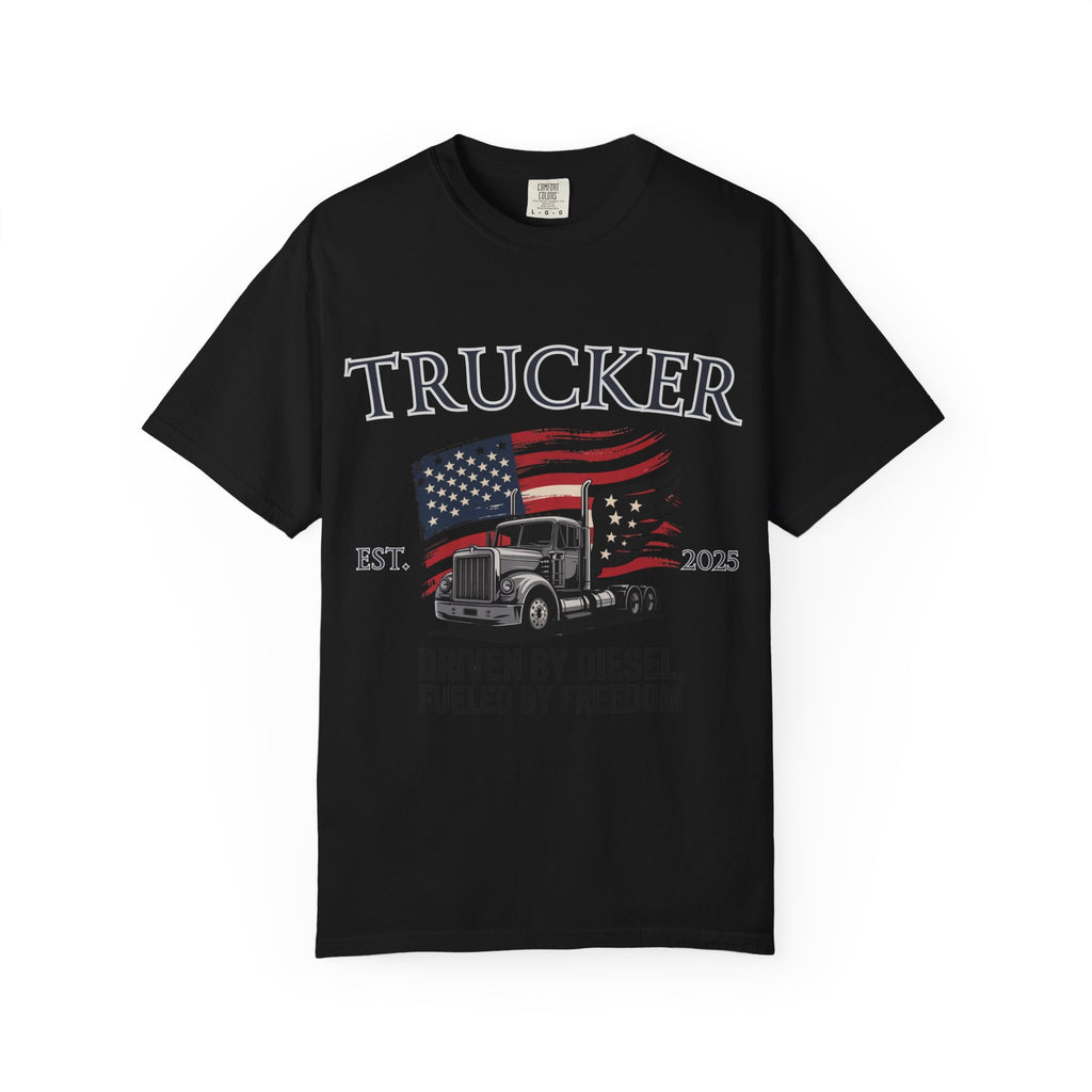 Vintage Trucker T-Shirt, Perfect for Truck Drivers, Trucking Enthusiasts, Proud America Apparel, Gift for Father's Day, Independence Day