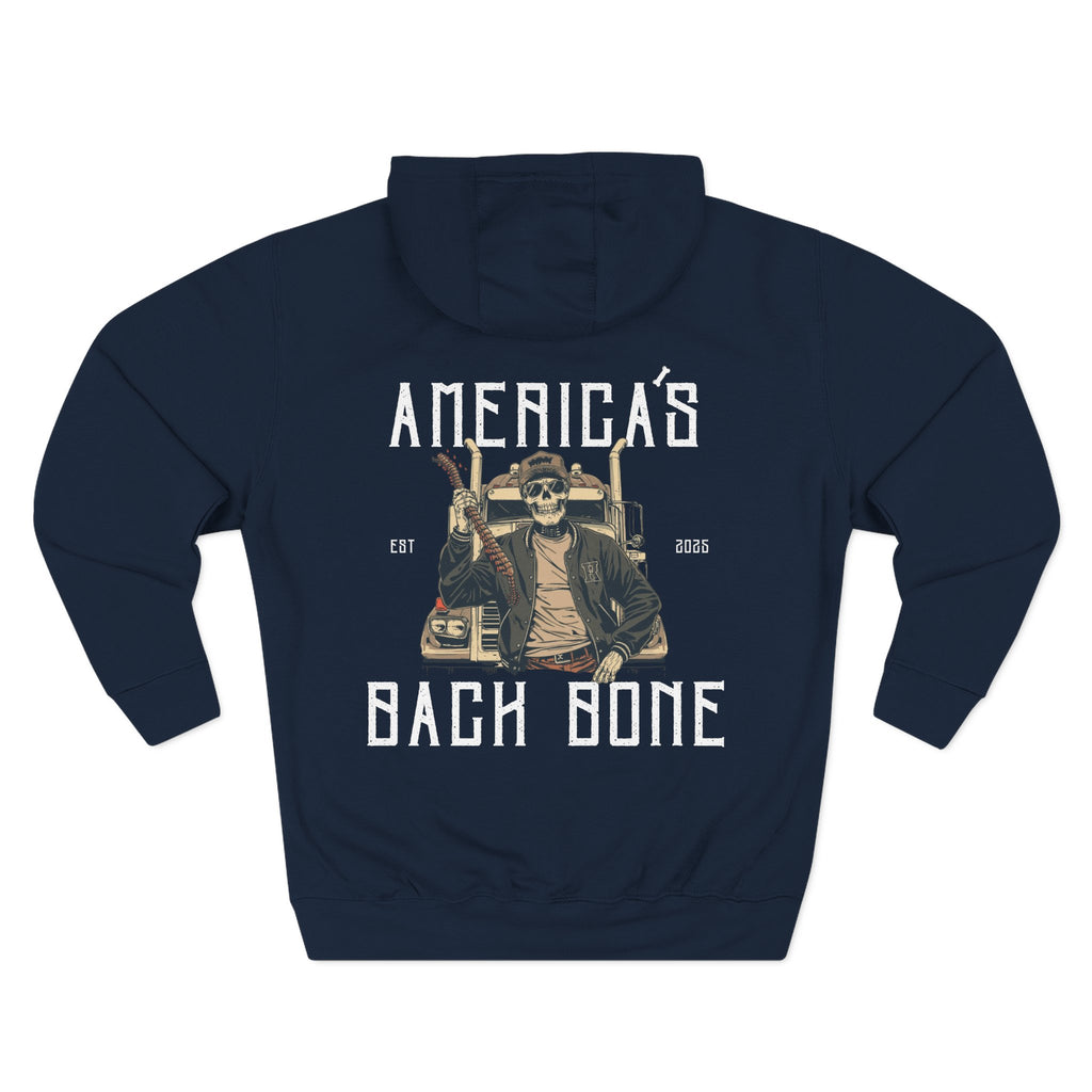 Skull Graphic Fleece Trucker Hoodie – Cozy Casual Wear, Unisex Gift, Halloween Apparel, Trendy Street Style, Comfortable Layering