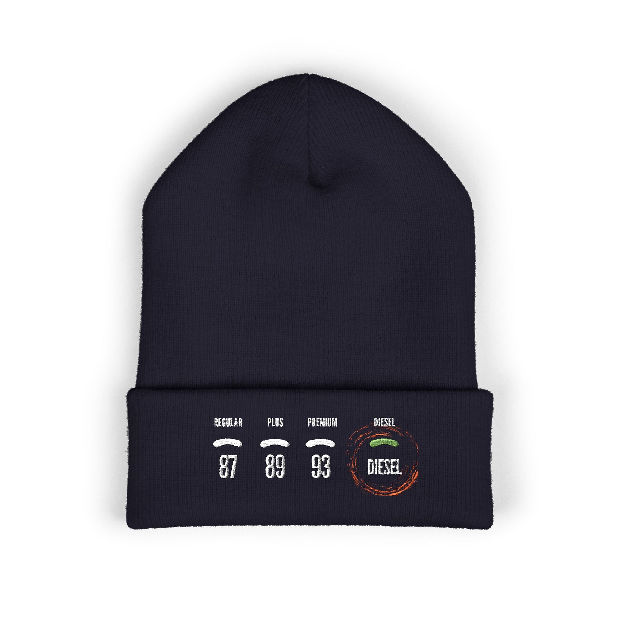 Beanie Hat for Truckers - Classic Cuffed Beanie Embroidered with Diesel Design
