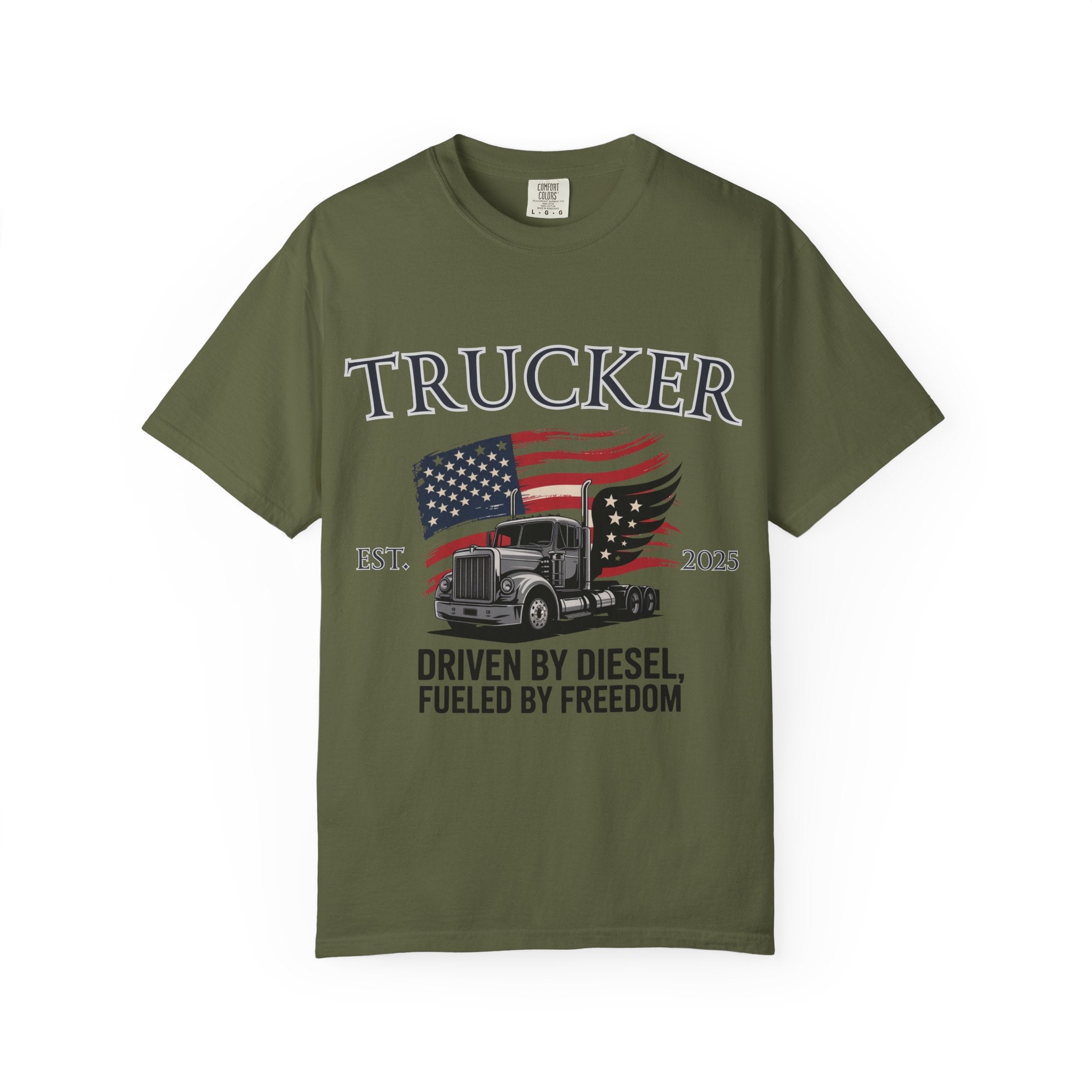 Vintage Trucker T-Shirt, Perfect for Truck Drivers, Trucking Enthusiasts, Proud America Apparel, Gift for Father's Day, Independence Day