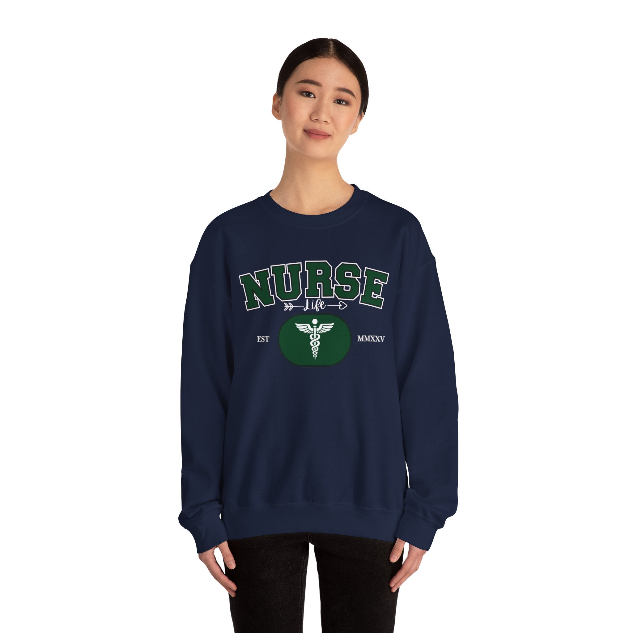Green Nurse Crewneck Sweatshirt | Cozy Gift for Nurses, Medical Appreciation Day, Healthcare Apparel, Nursing School Gift