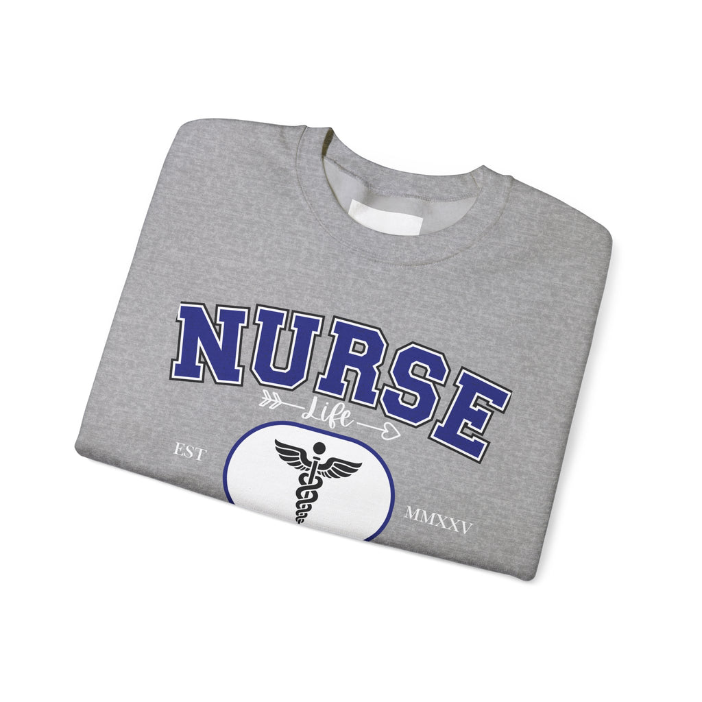 Nurse Life Crewneck Sweatshirt, Comfortable Gift for Nurses, Medical Apparel, Nursing Graduation Gift, Cozy Casual Wear