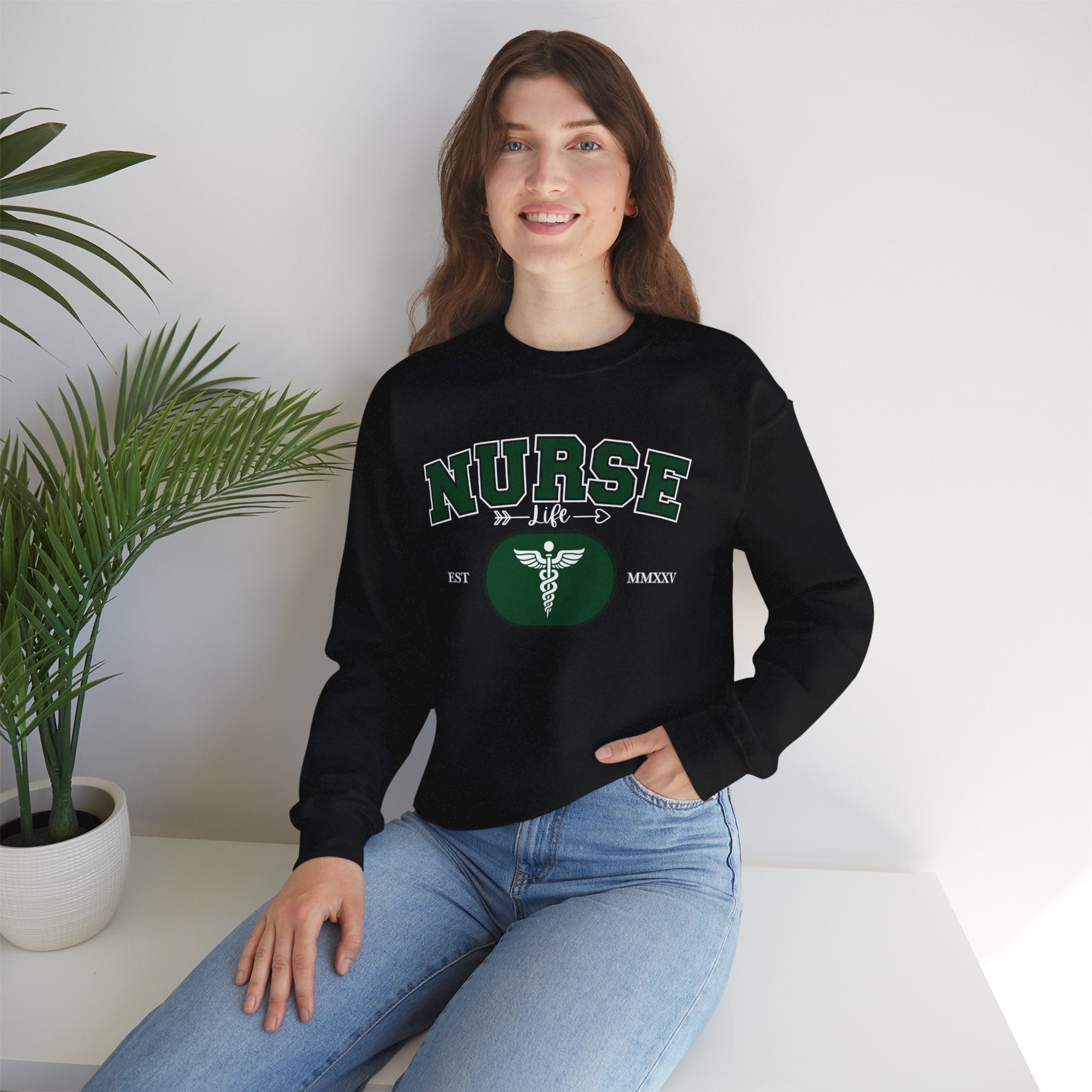 Green Nurse Crewneck Sweatshirt | Cozy Gift for Nurses, Medical Appreciation Day, Healthcare Apparel, Nursing School Gift