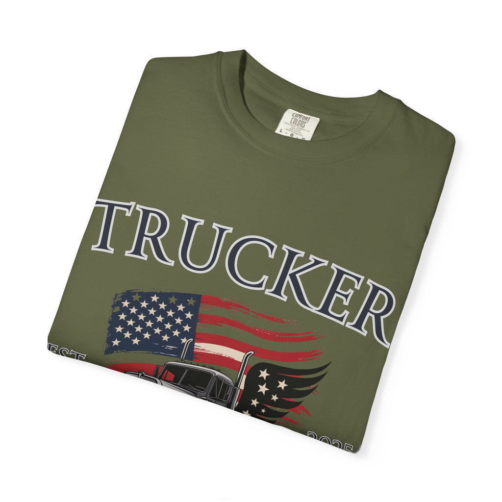 Vintage Trucker T-Shirt, Perfect for Truck Drivers, Trucking Enthusiasts, Proud America Apparel, Gift for Father's Day, Independence Day