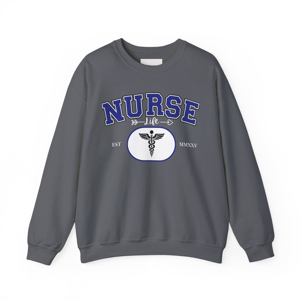 Nurse Life Crewneck Sweatshirt, Comfortable Gift for Nurses, Medical Apparel, Nursing Graduation Gift, Cozy Casual Wear