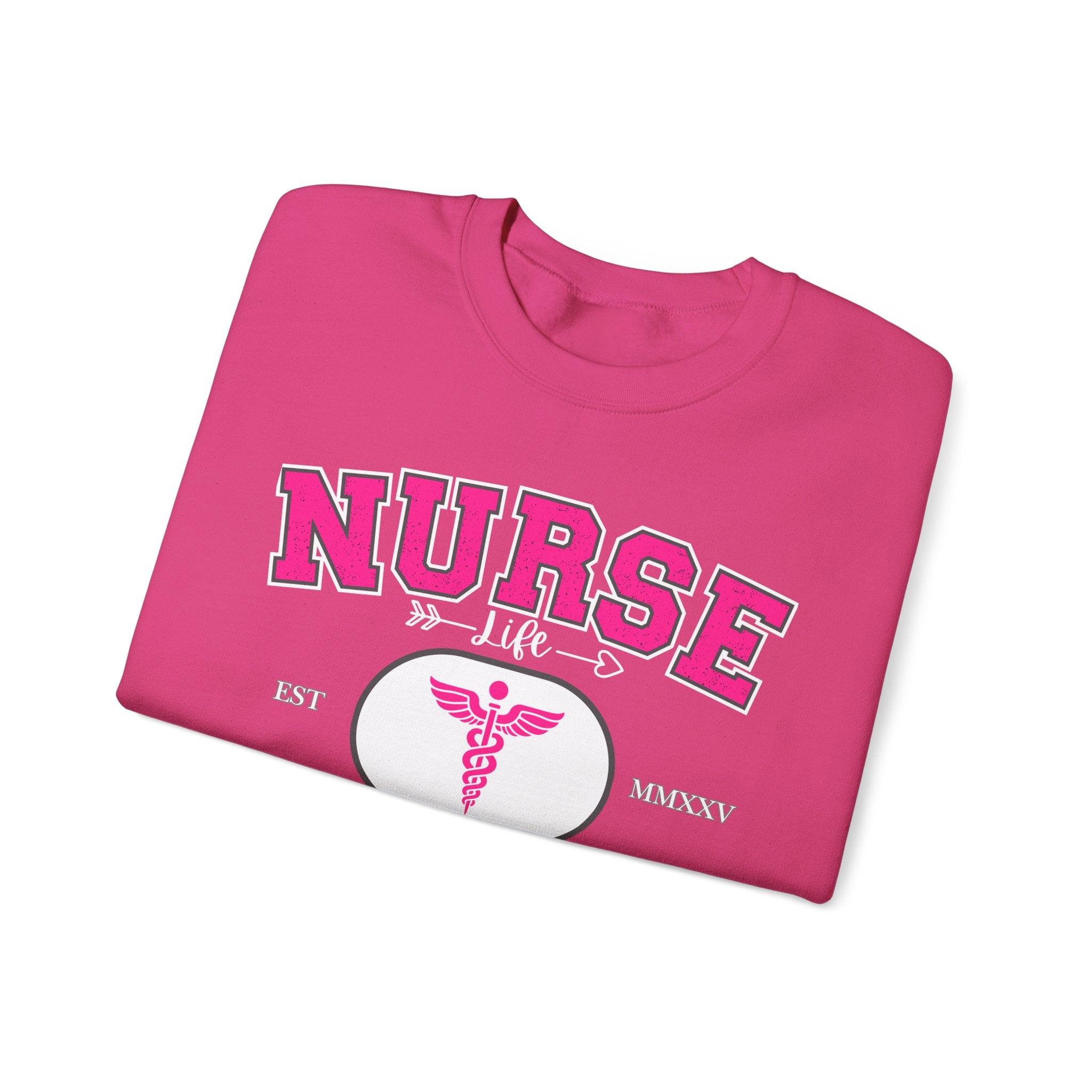 Pink Nurse Sweatshirt | Cozy Crewneck for Healthcare Heroes, Gift for Nurses, Medical Apparel, Nurse Appreciation Week, Graduation Gift