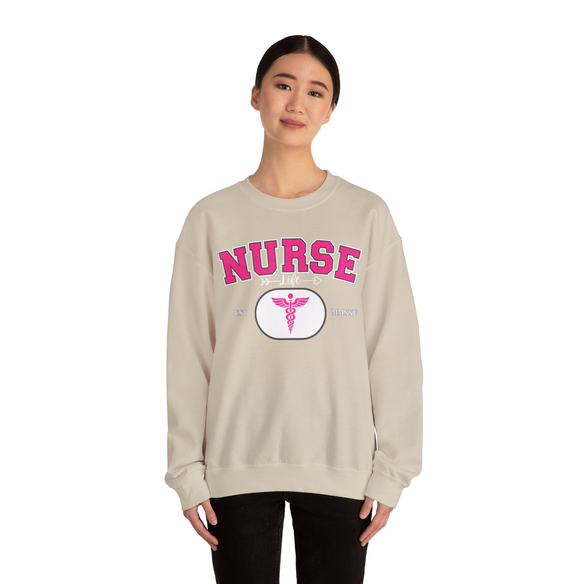 Pink Nurse Sweatshirt | Cozy Crewneck for Healthcare Heroes, Gift for Nurses, Medical Apparel, Nurse Appreciation Week, Graduation Gift