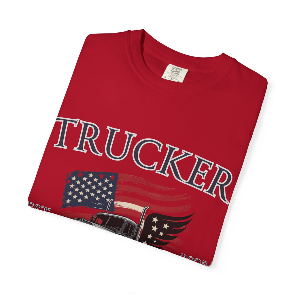 Vintage Trucker T-Shirt, Perfect for Truck Drivers, Trucking Enthusiasts, Proud America Apparel, Gift for Father's Day, Independence Day